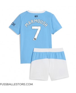 Günstige Manchester City Omar Marmoush #7 Heimtrikotsatz Kinder 2025-26 Kurzarm (+ Kurze Hosen)